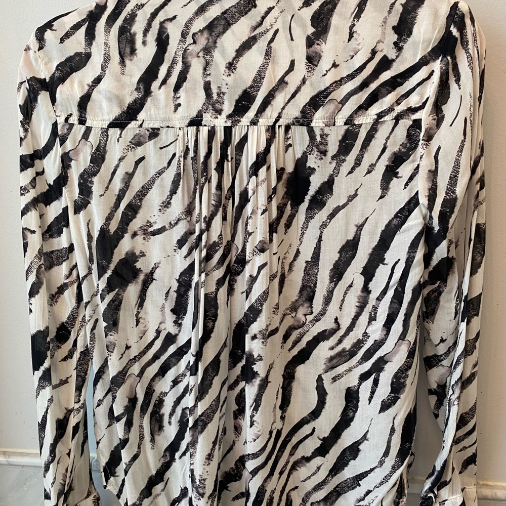 Bella Dahl Zebra Print Button Down Blouse - image 5